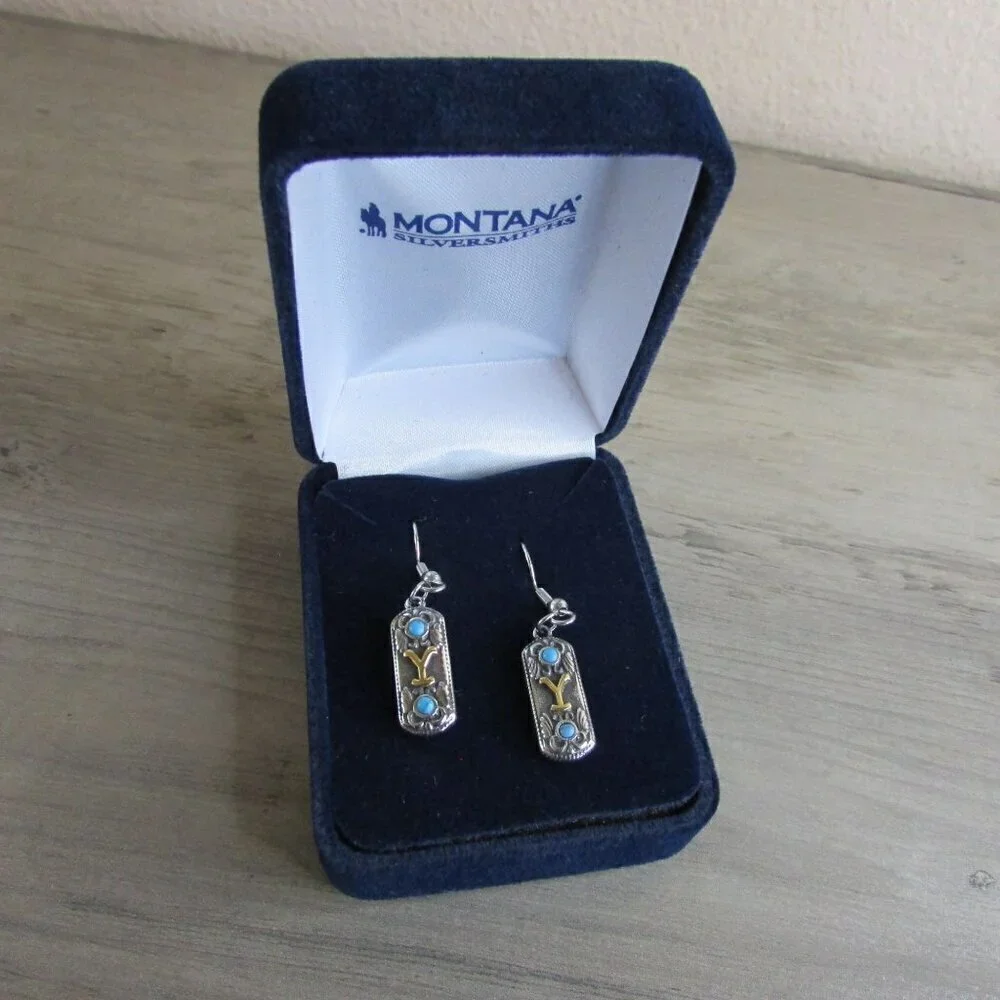 Montana Silversmiths Traditions of Yellowstone Turquoise Earrings